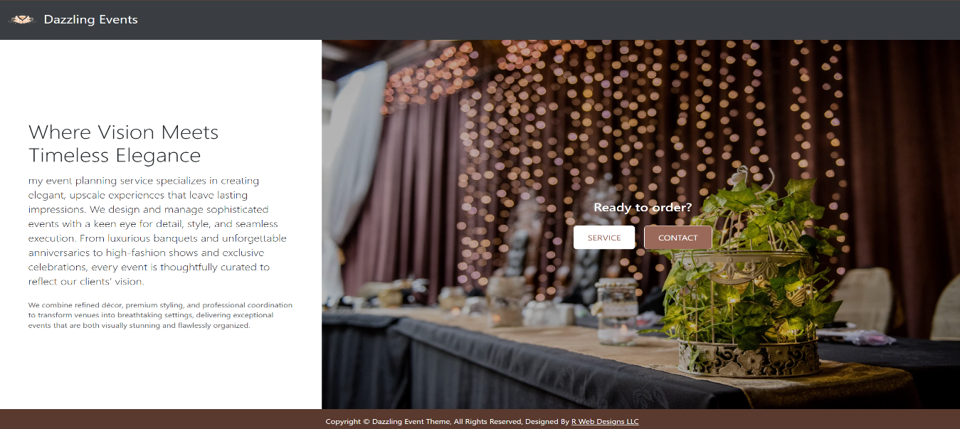 Dazzling Events example